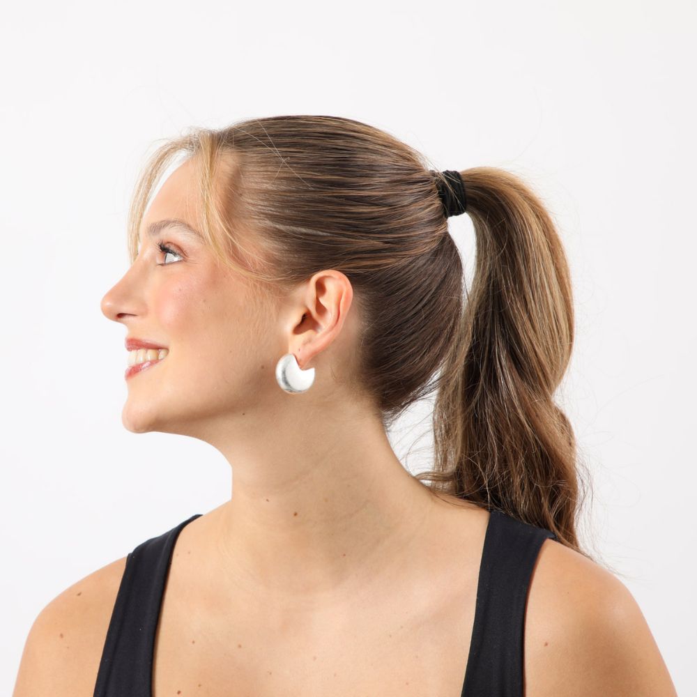 Aros Mediano Fashion Statement Plateado Humana
