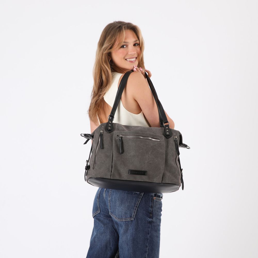 Cartera Hombro Vittoria Canva Gris Humana