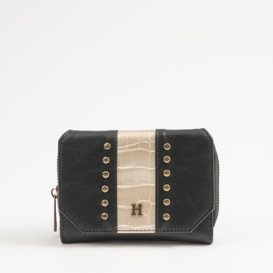 Billetera Chica Gema Ecocuero Negra Humana