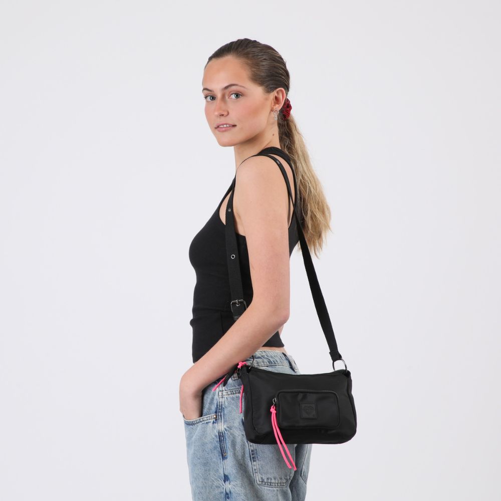 Cartera Bandolera Burgos Nylon Negro ID