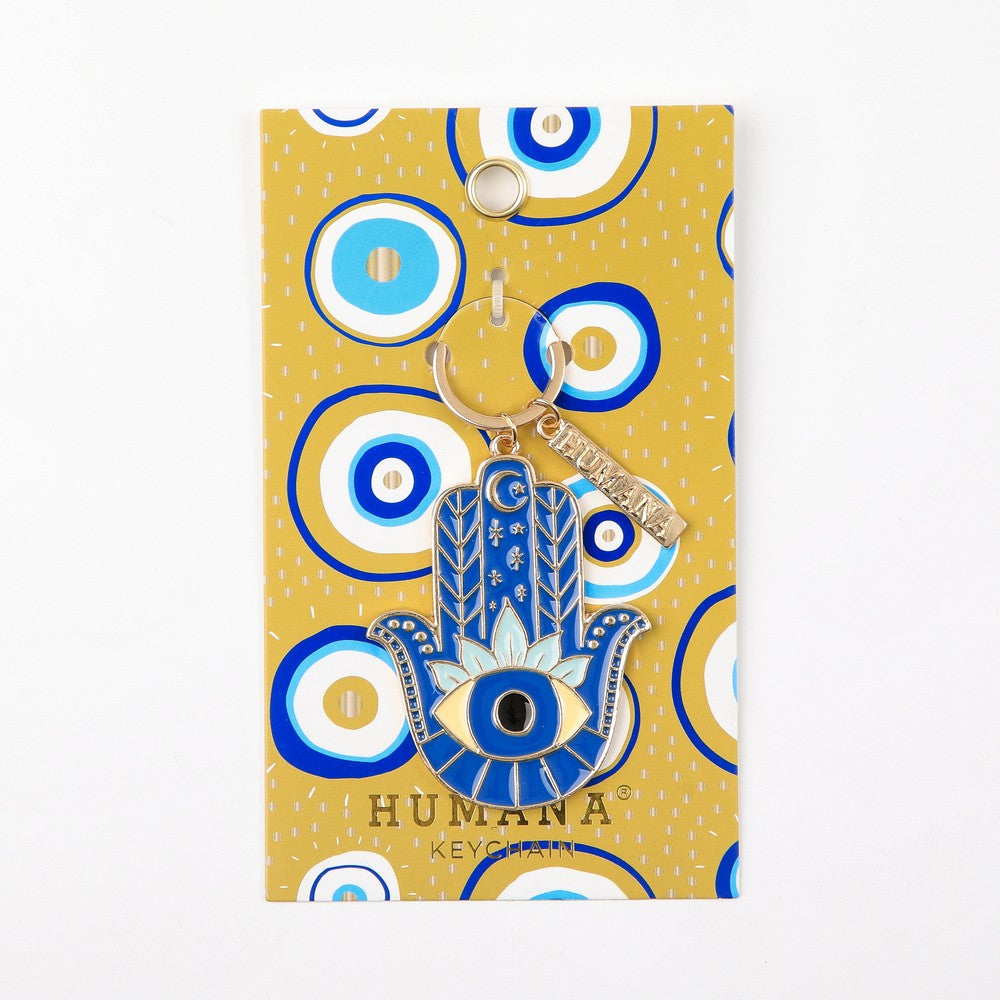 Llavero Hamsa Azul Humana