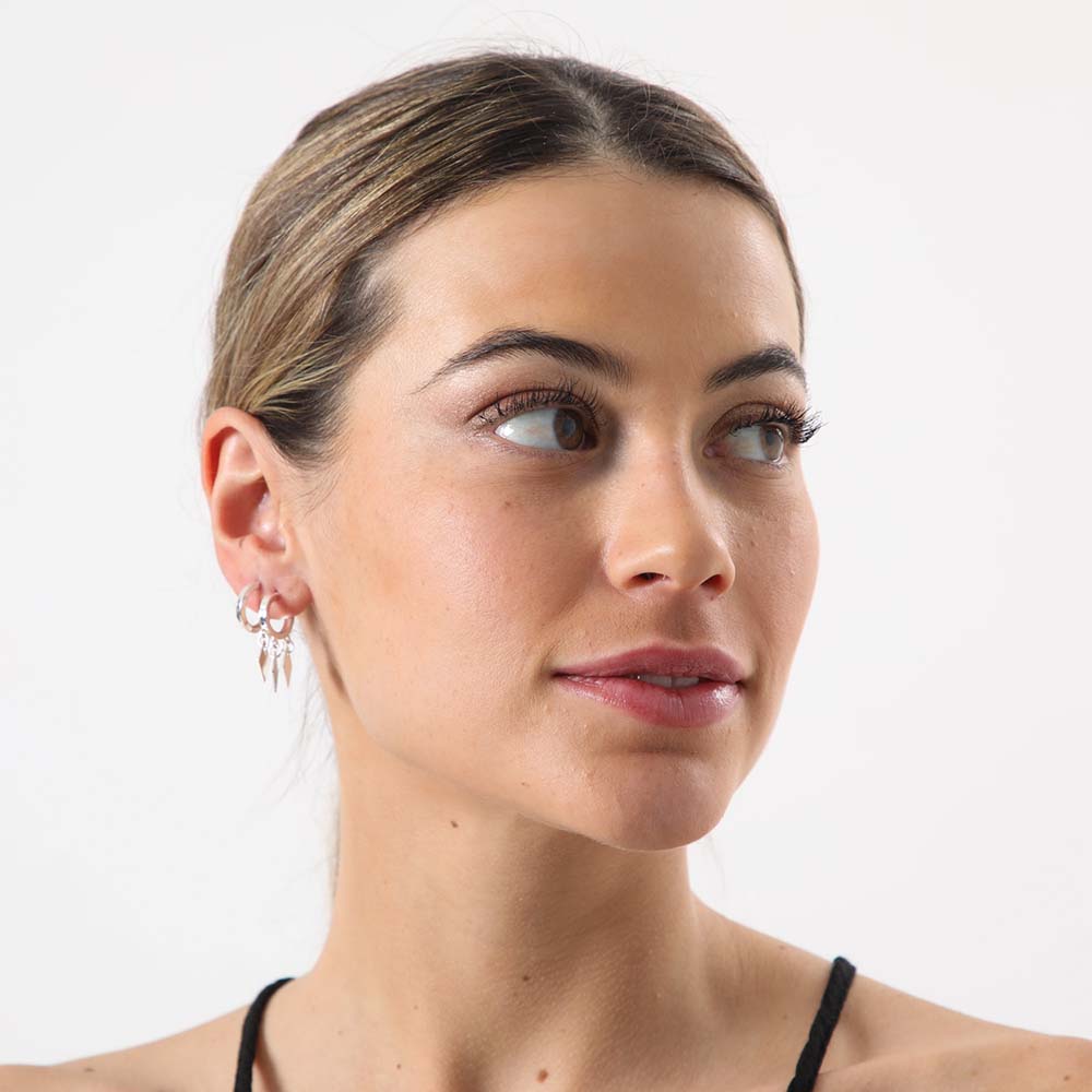 Set De Aros Rain Plateados Tatienne