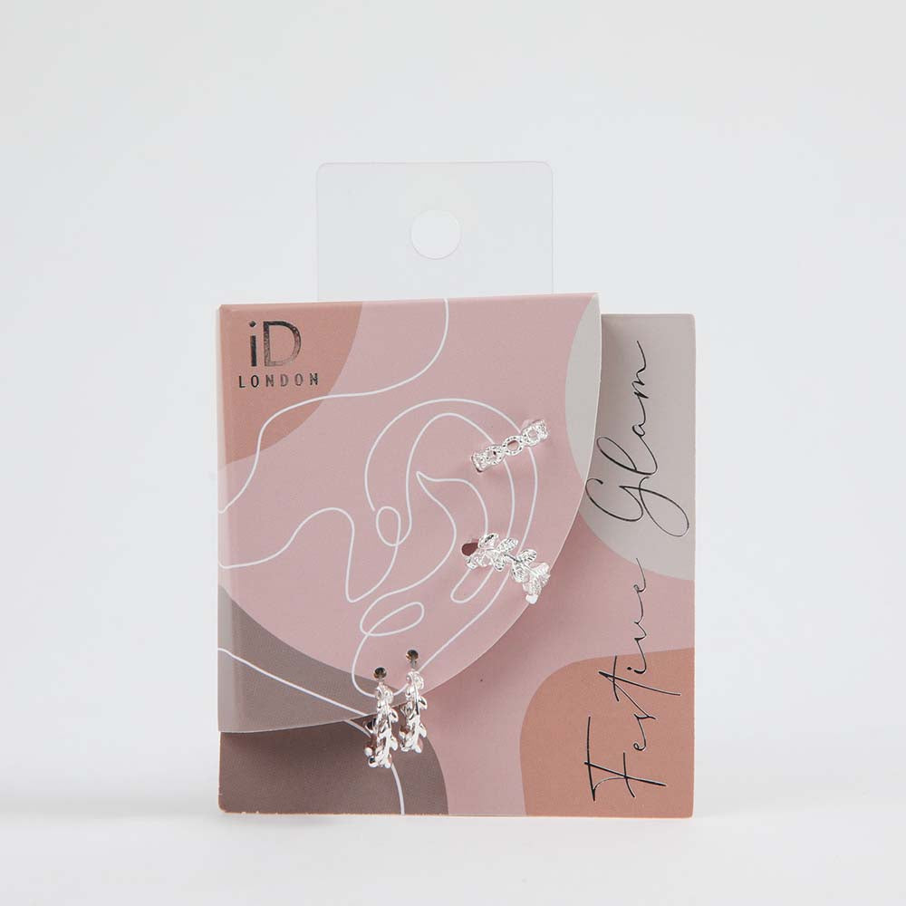 Set Aros Glam Plateado i-D