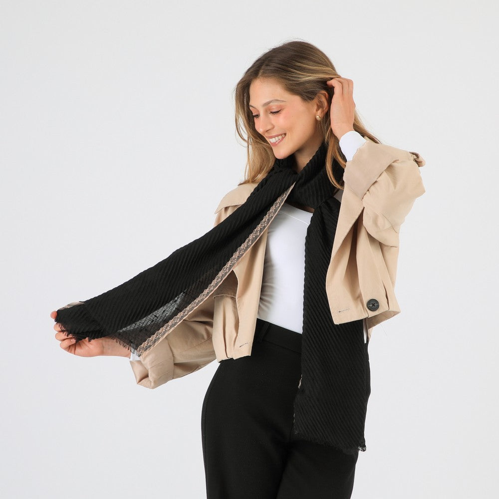 Pañuelo Liso Iris Negro Tatienne