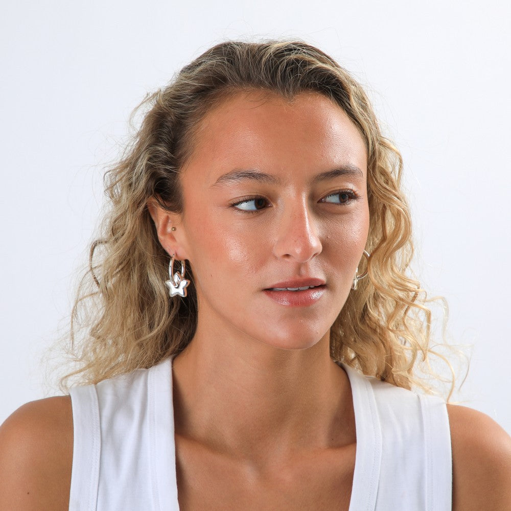 Aros Argollas Aroa Plateado Tatienne