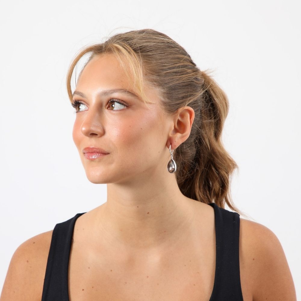 Aros Argolla Flavia Plateado Humana