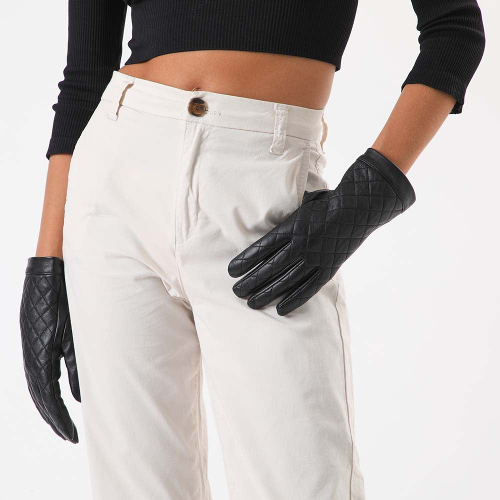 Guante Quilted Negro Humana