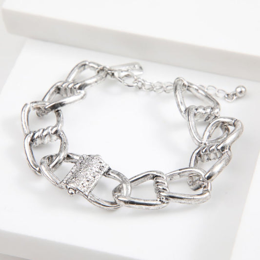 Pulsera Eslabón Plateado Humana