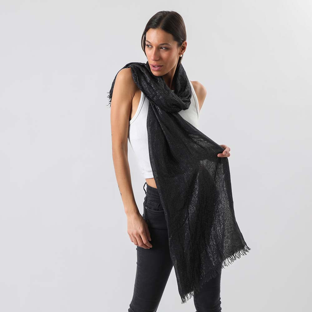 Pañuelo Liso Sandrine Negro i-D