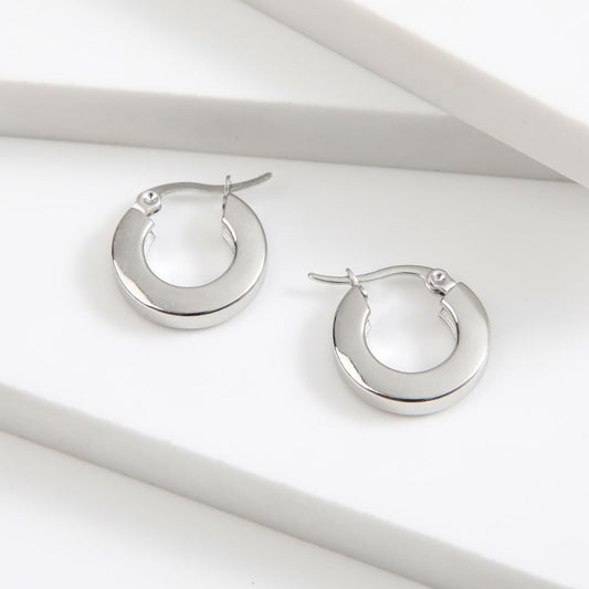 Aros Argolla Pedro Plateado Acero Inoxidable Humana