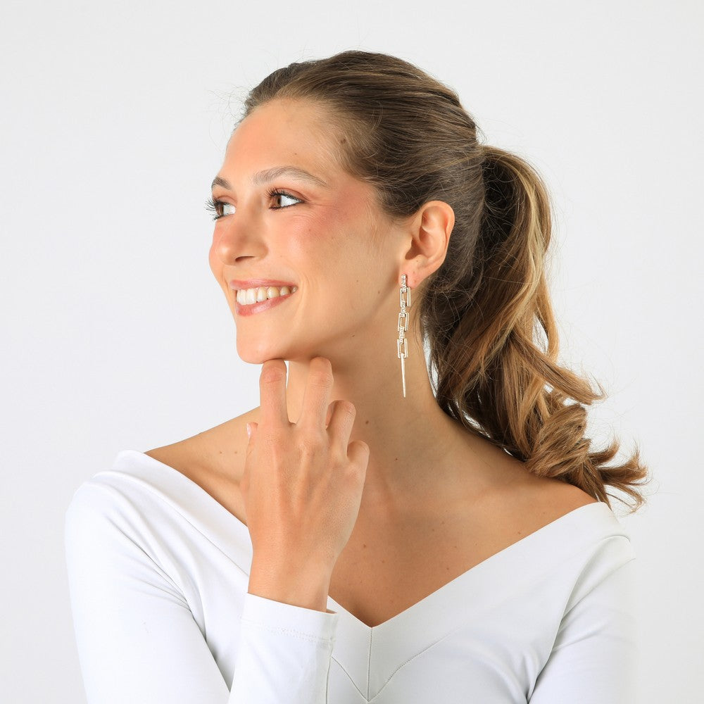 Aros Largos Sofia Dorado Humana