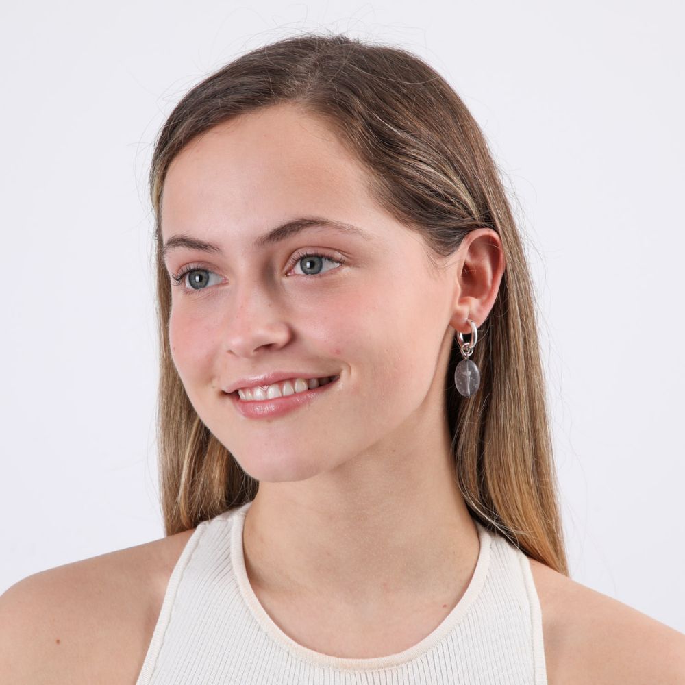 Aros Argolla Oval Plateado Humana