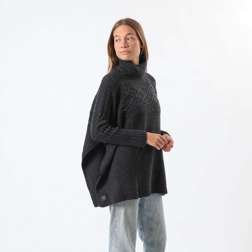 Poncho Melange Negro Tatienne