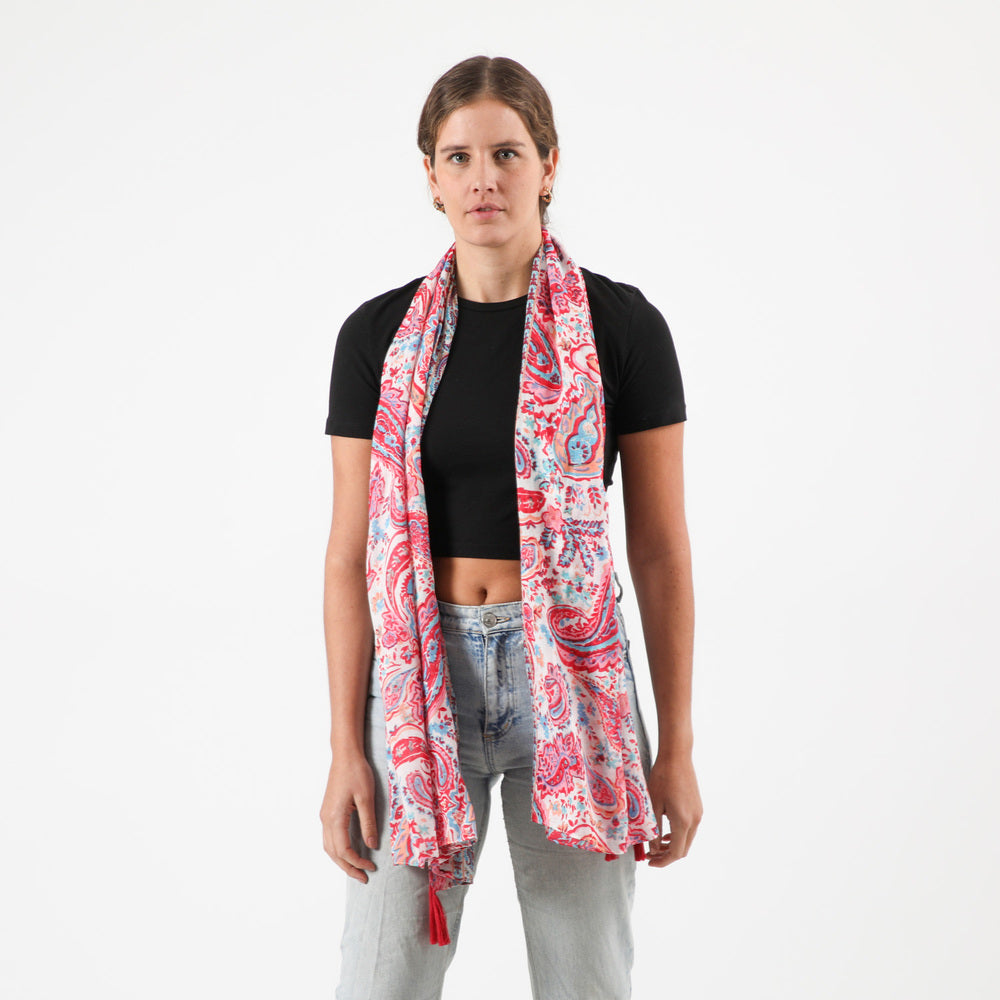 Pañuelo Estampado Verbena Rojo i-D