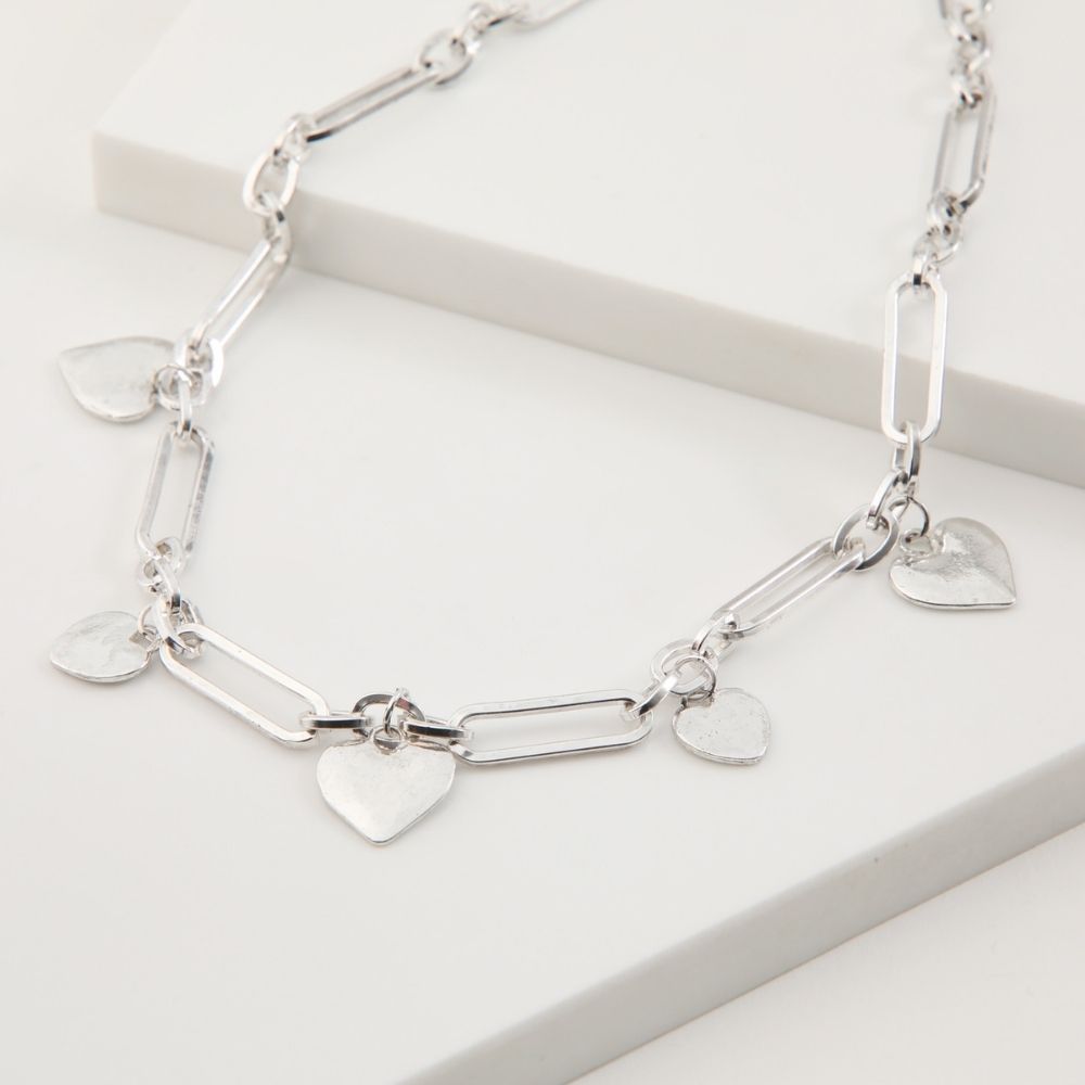 Collar Corto Als Plateado Humana