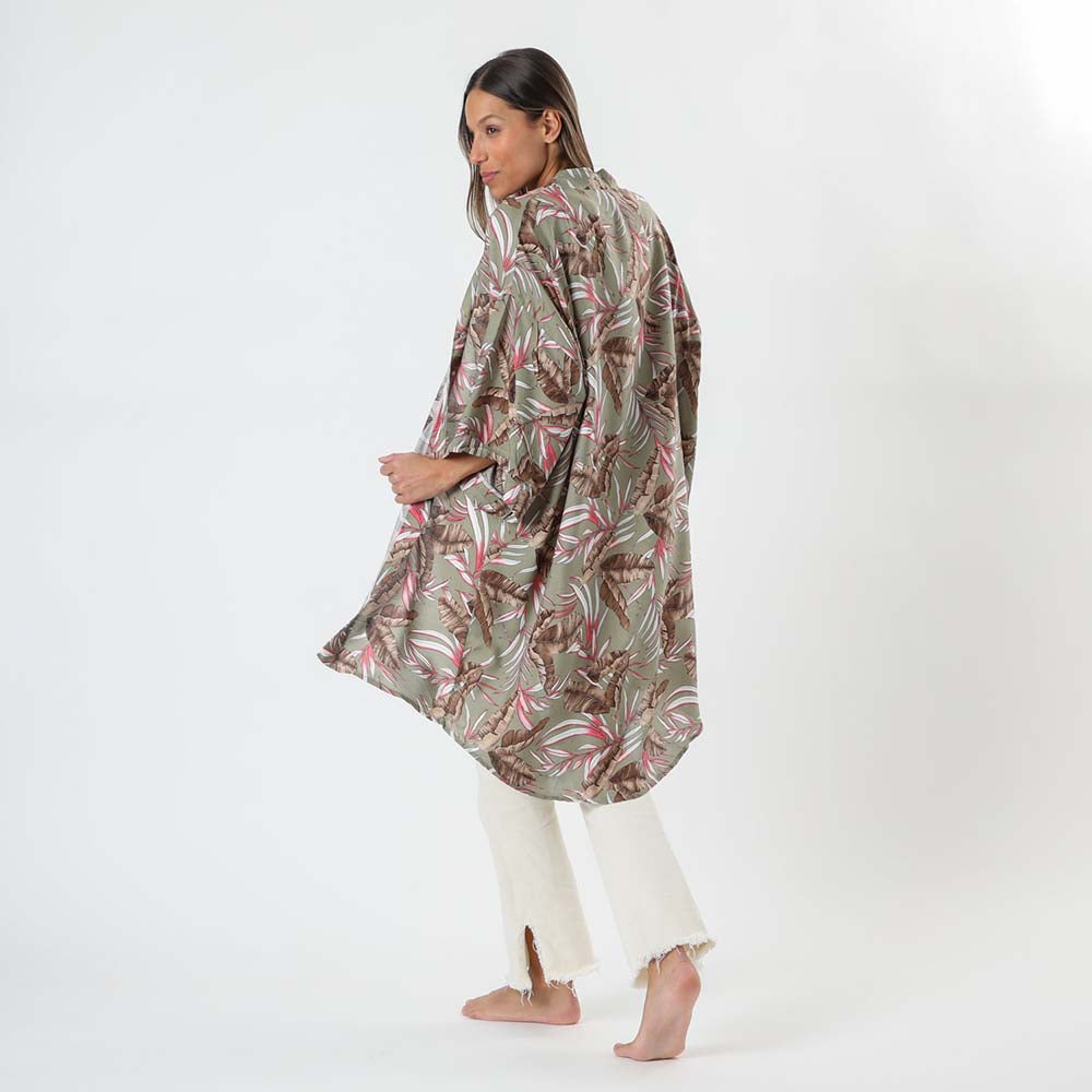 Kimono Peonias Verde Humana