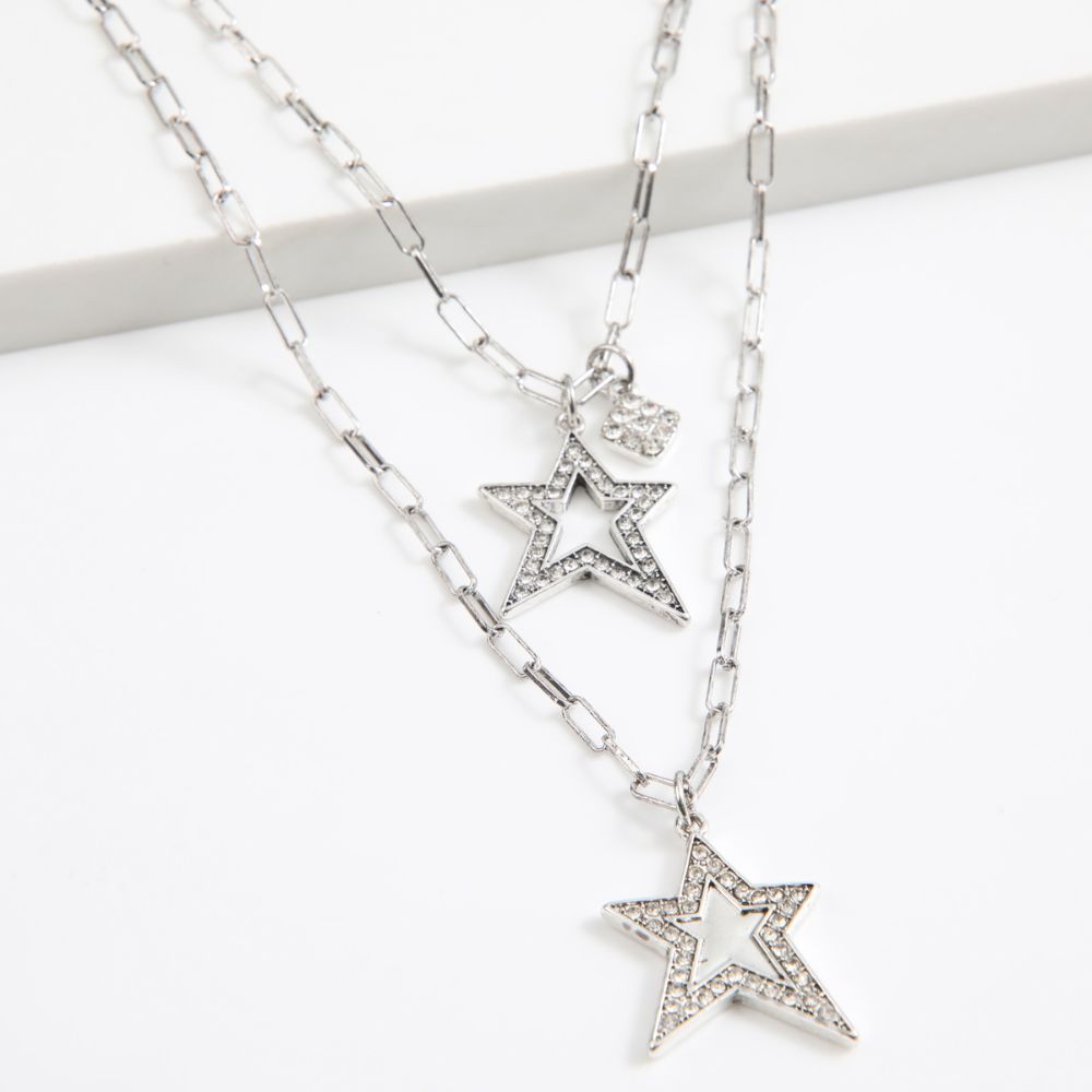 Collar Corto Starlight Plateado Humana