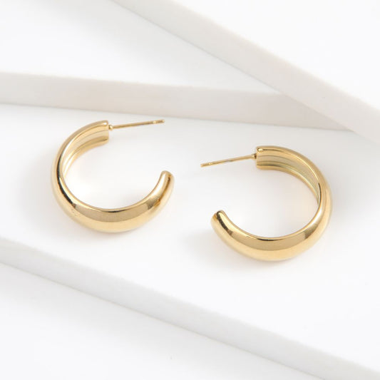 Aros Argolla Jany Dorado Acero Inoxidable Humana