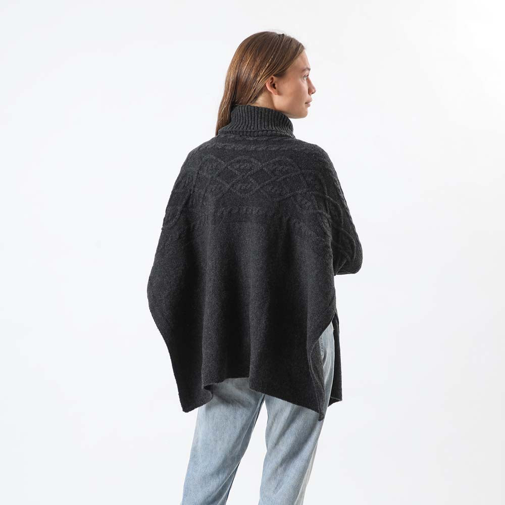 Poncho Melange Negro Tatienne