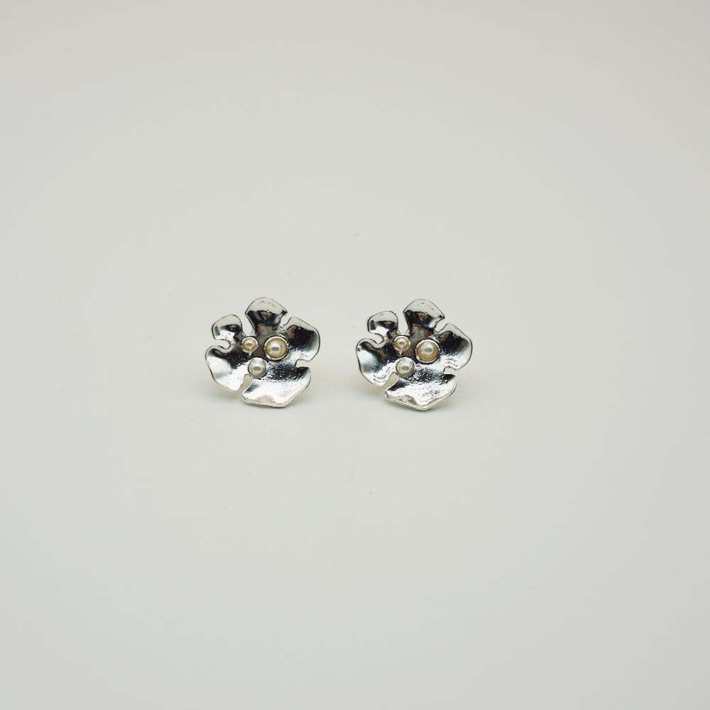 Aros Clip Posy Plateados Tatienne