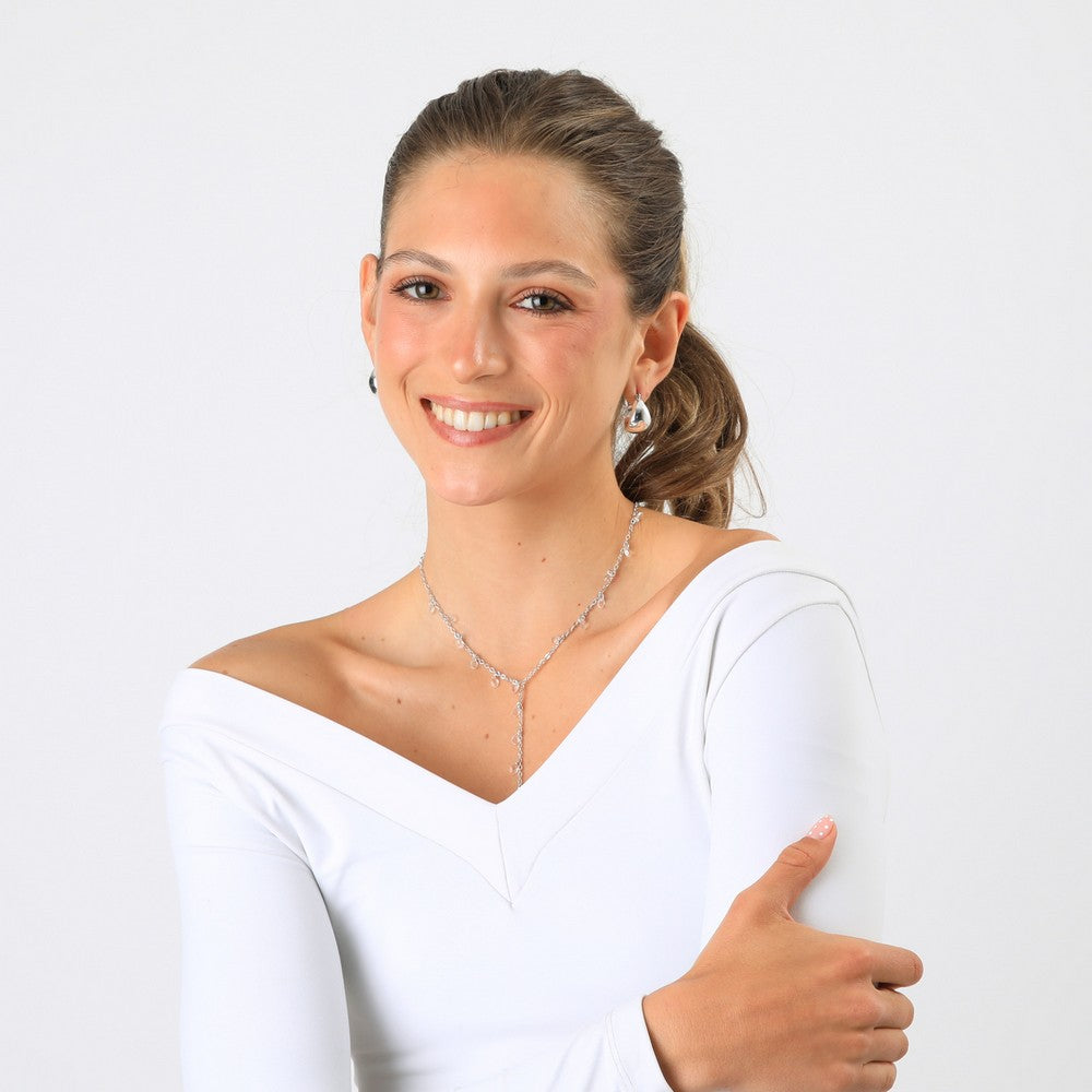 Set De Collar Cira Plateado Humana