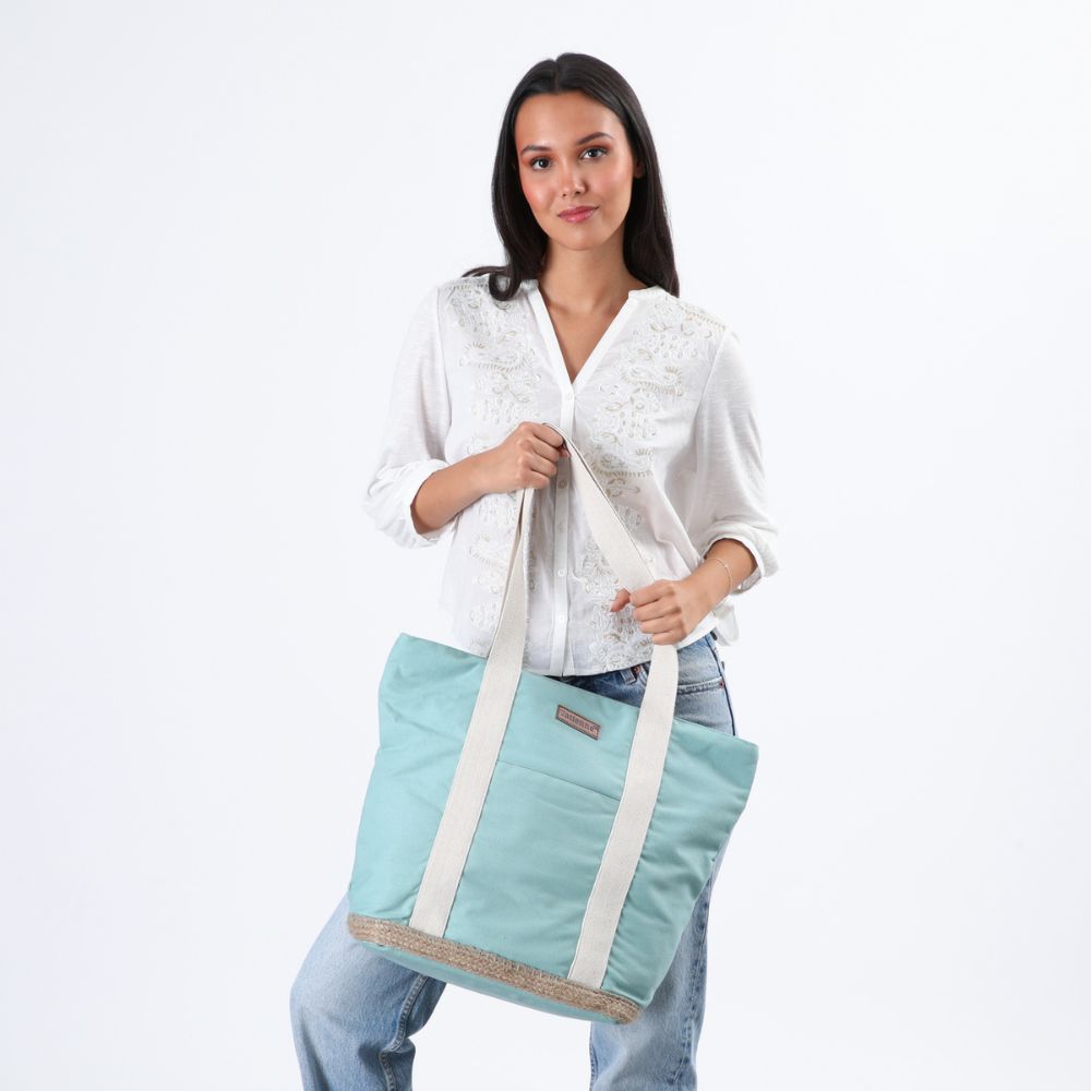 Cartera Hombro Canvas Gorgona Celeste Tatienne