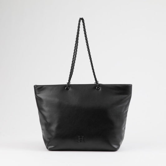 Cartera Tote Catia Ecocuero Negro Humana