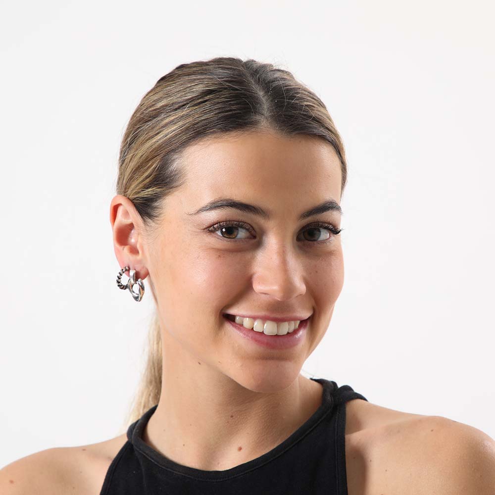 Set Aros Lichi Plateados Humana