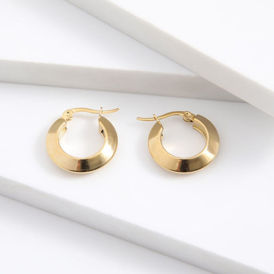 Aros Argolla Pola Dorado Acero Inoxidable Humana