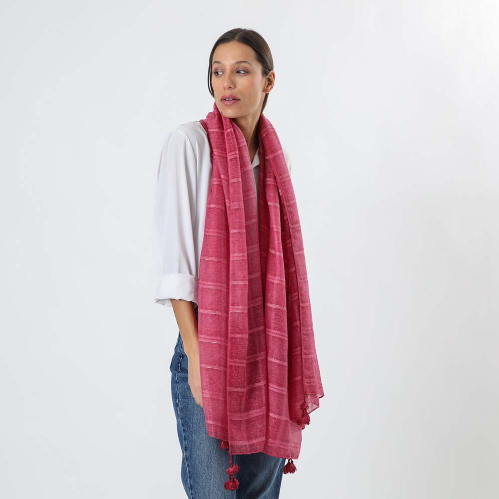 Pañuelo Liso Textura Burdeo Tatienne