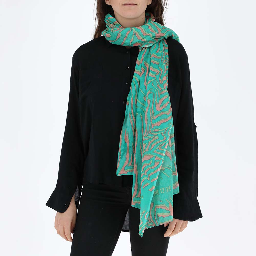 Pañuelo Estampado Rayas verde Humana