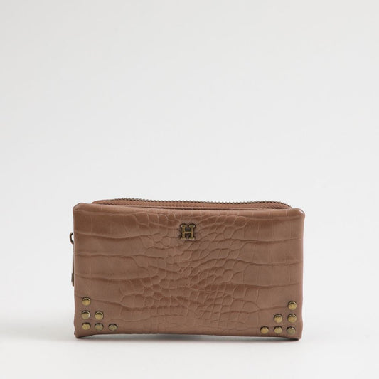 Billetera Chica Gisa Ecocuero Croco Café Humana