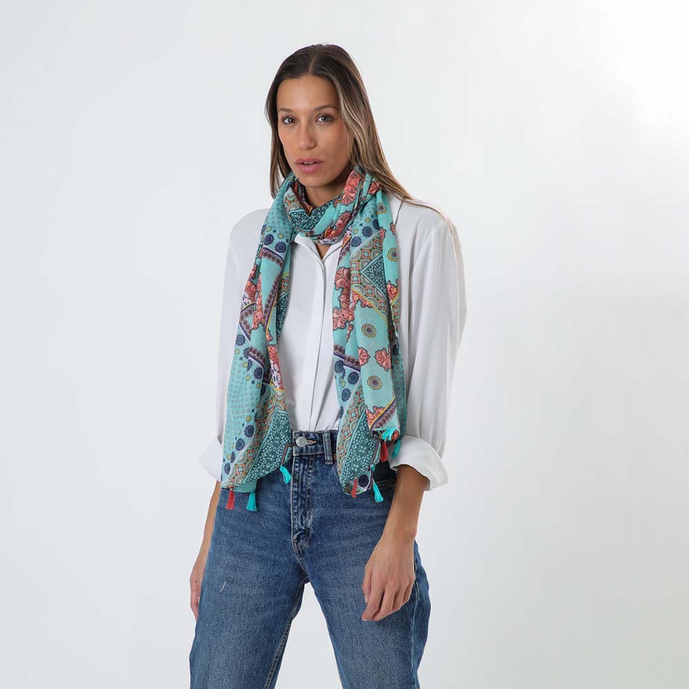Pañuelo Estampado Lara Verde Tatienne