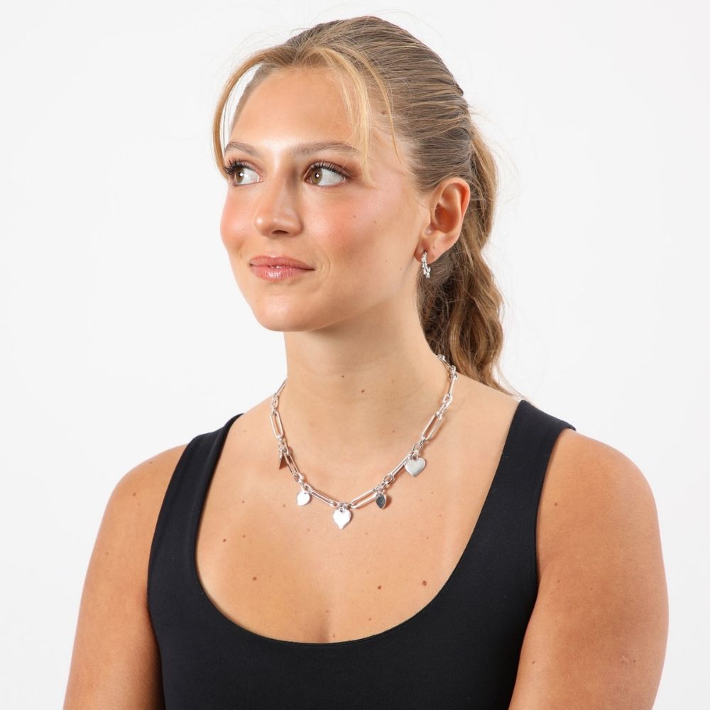 Collar Corto Als Plateado Humana