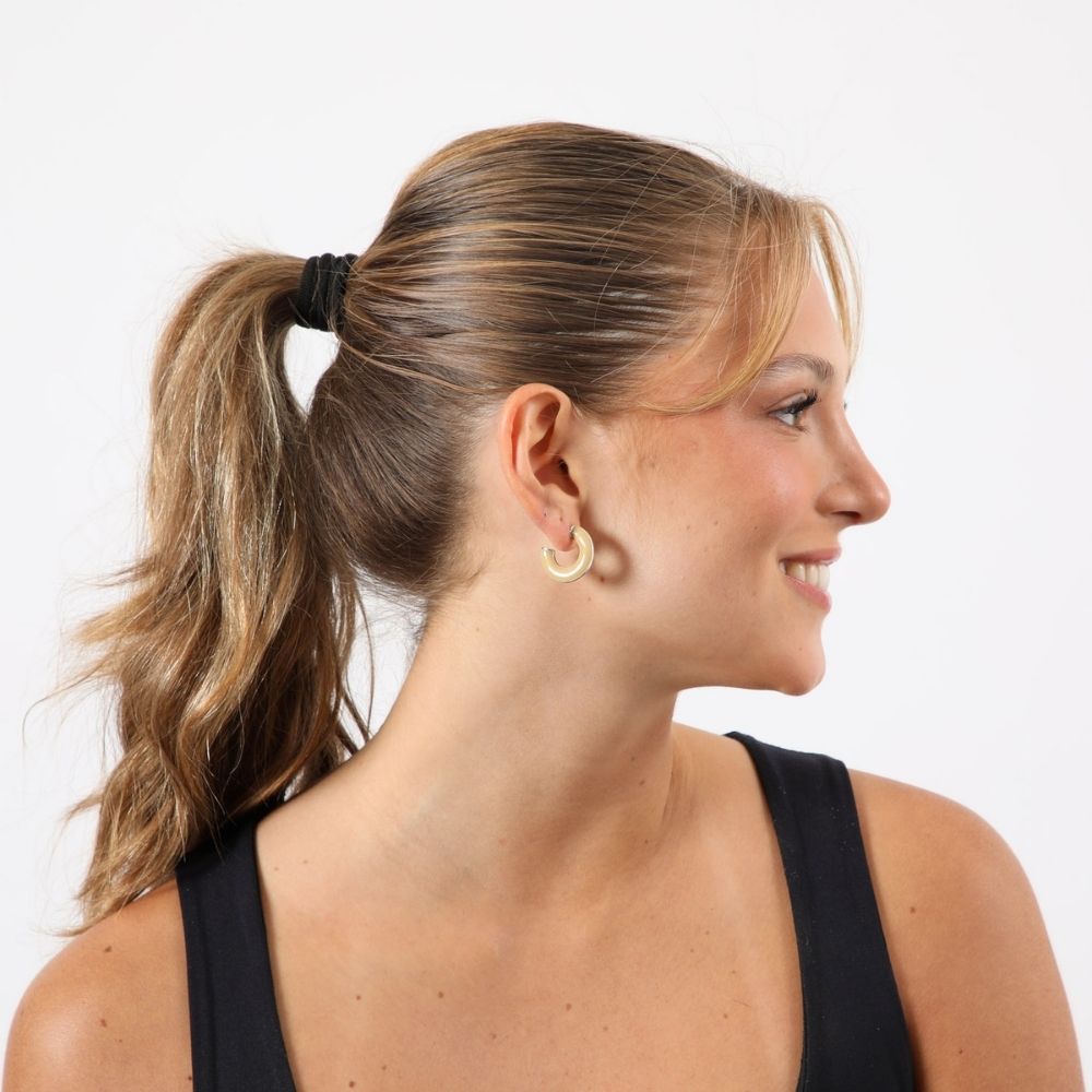 Aros Argolla Miley Plateado Humana