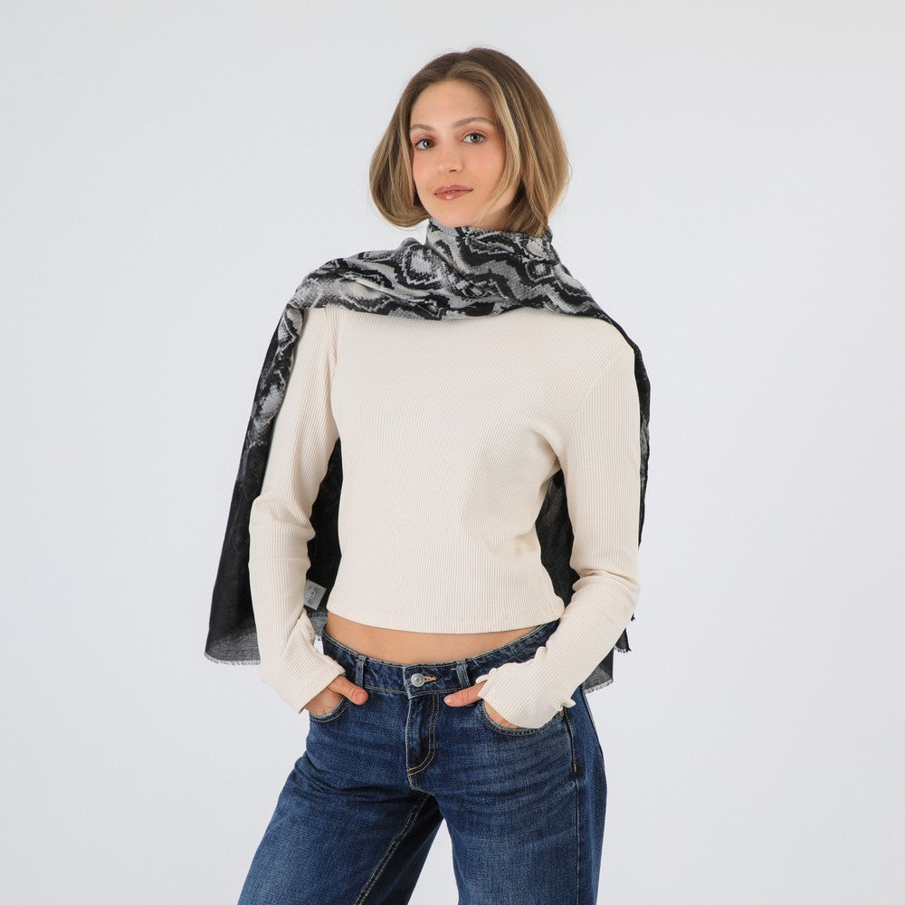 Pañuelo Estampado Manilva Negro I-D