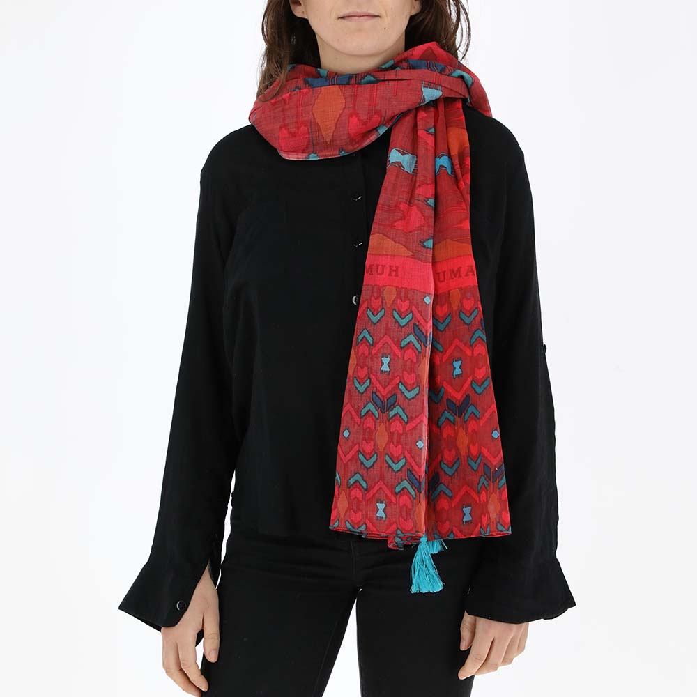Pañuelo Estampado Morrocan Rojo Humana