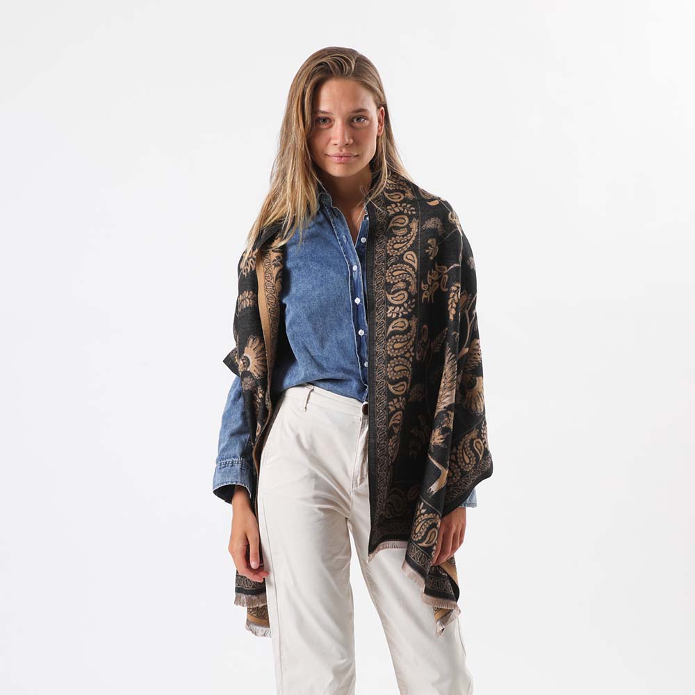 Manta Birds Negro Tatienne