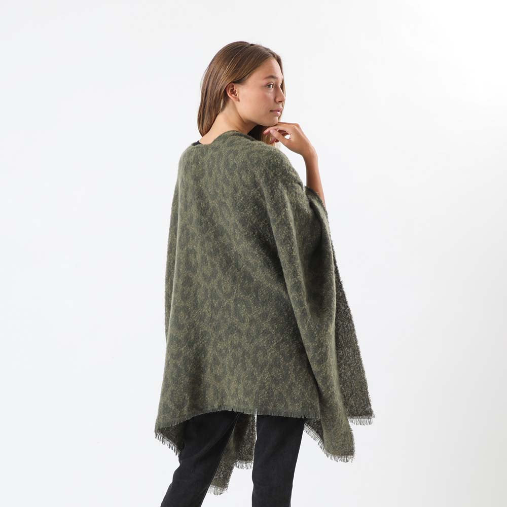 Poncho Leopard Verde Humana