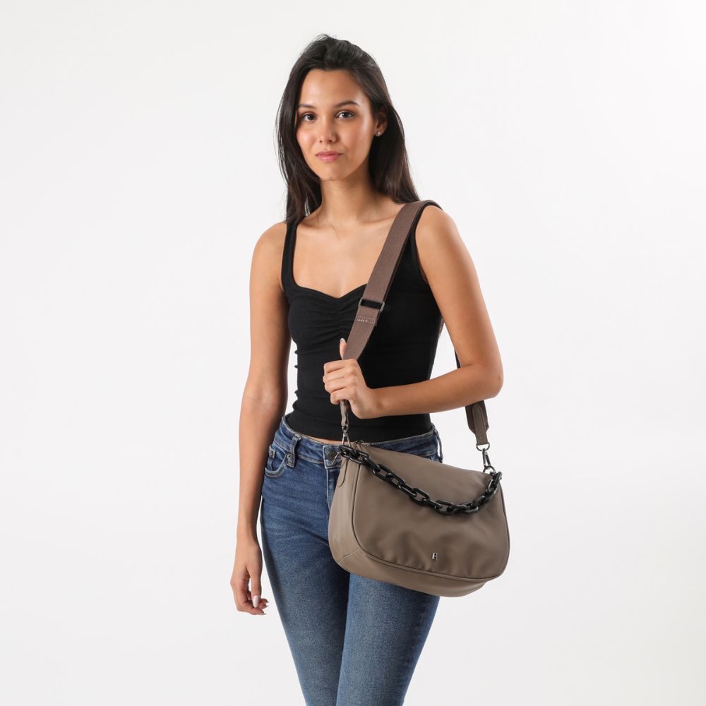 Cartera Cruzada Alcira Taupe Humana