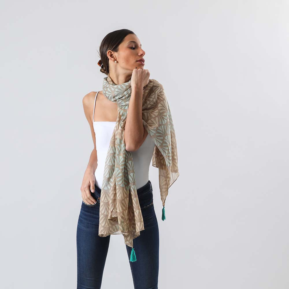 Pañuelo Estampado Coralia Café Humana