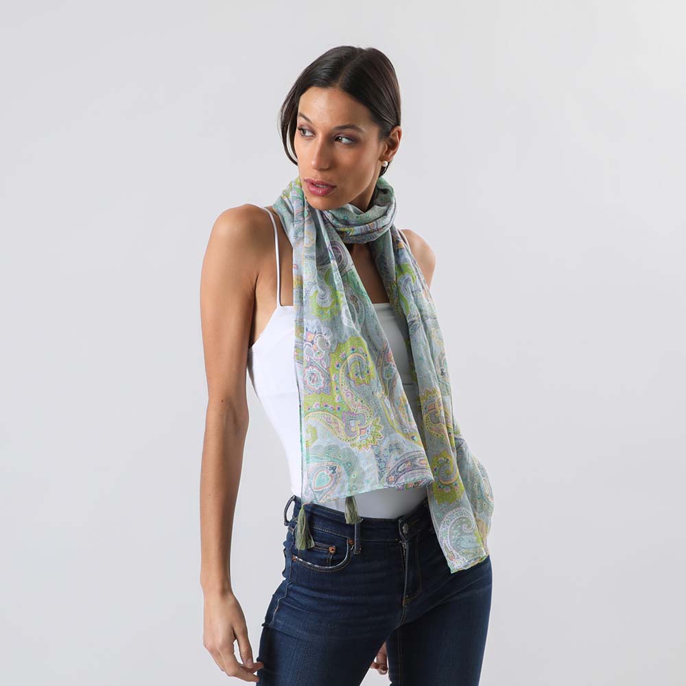 Pañuelo Estampado Bohemio Celeste Humana