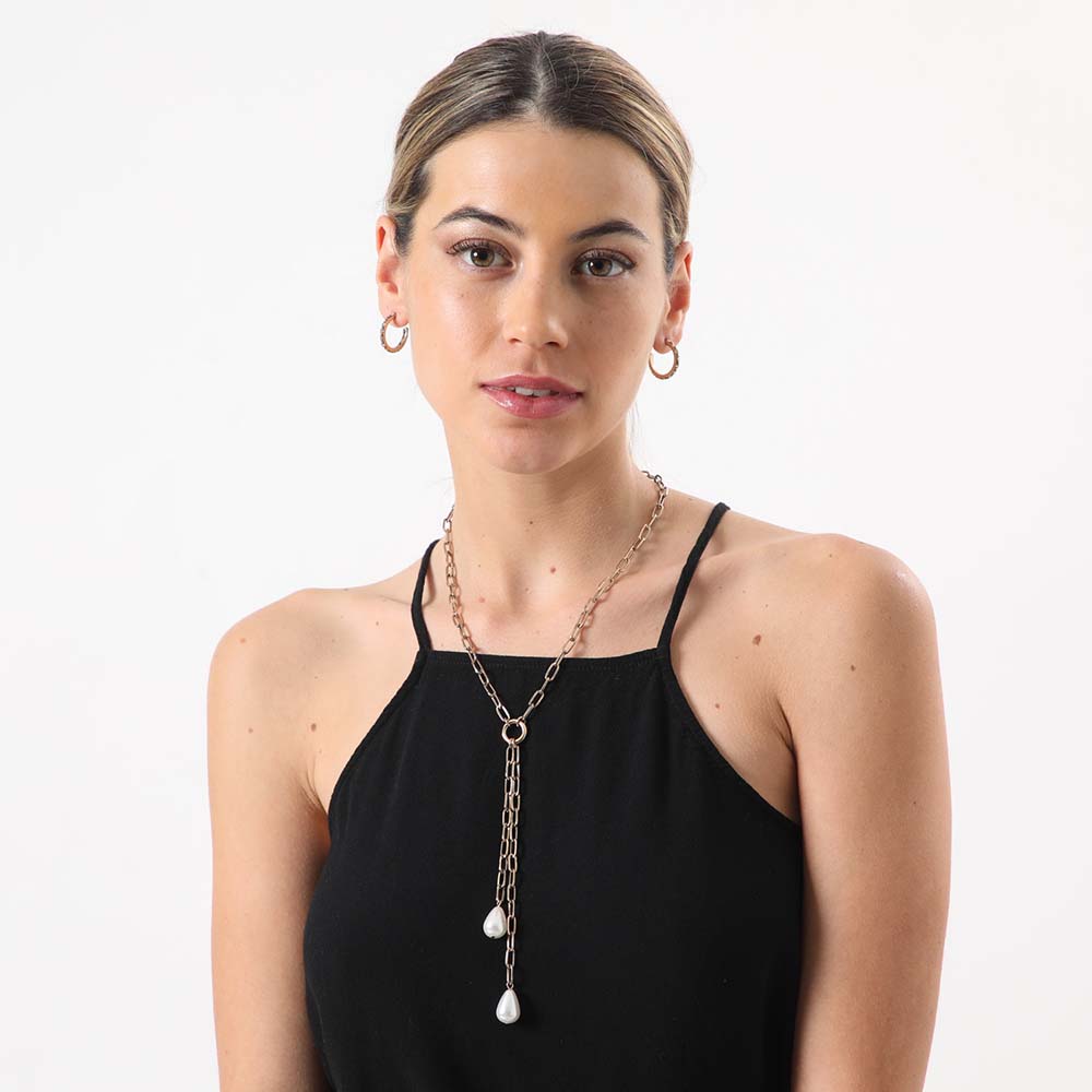 Collar Largo Dorado Ruecas Tatienne