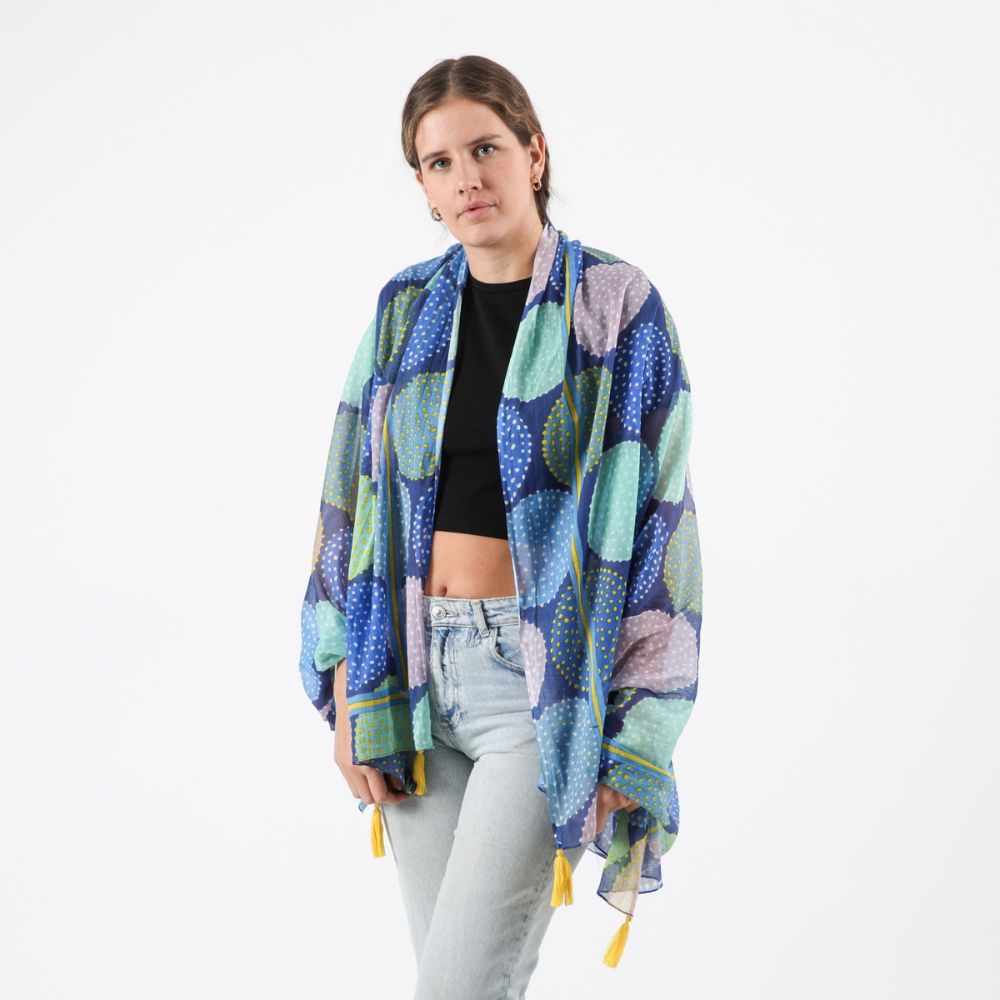 Pañuelo Estampado Amelie Azul Tatienne