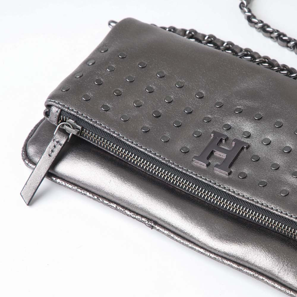 Cartera Cruzada Folded Silver Humana