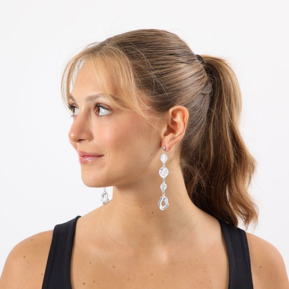 Aros Largo Air Plateado Tatienne