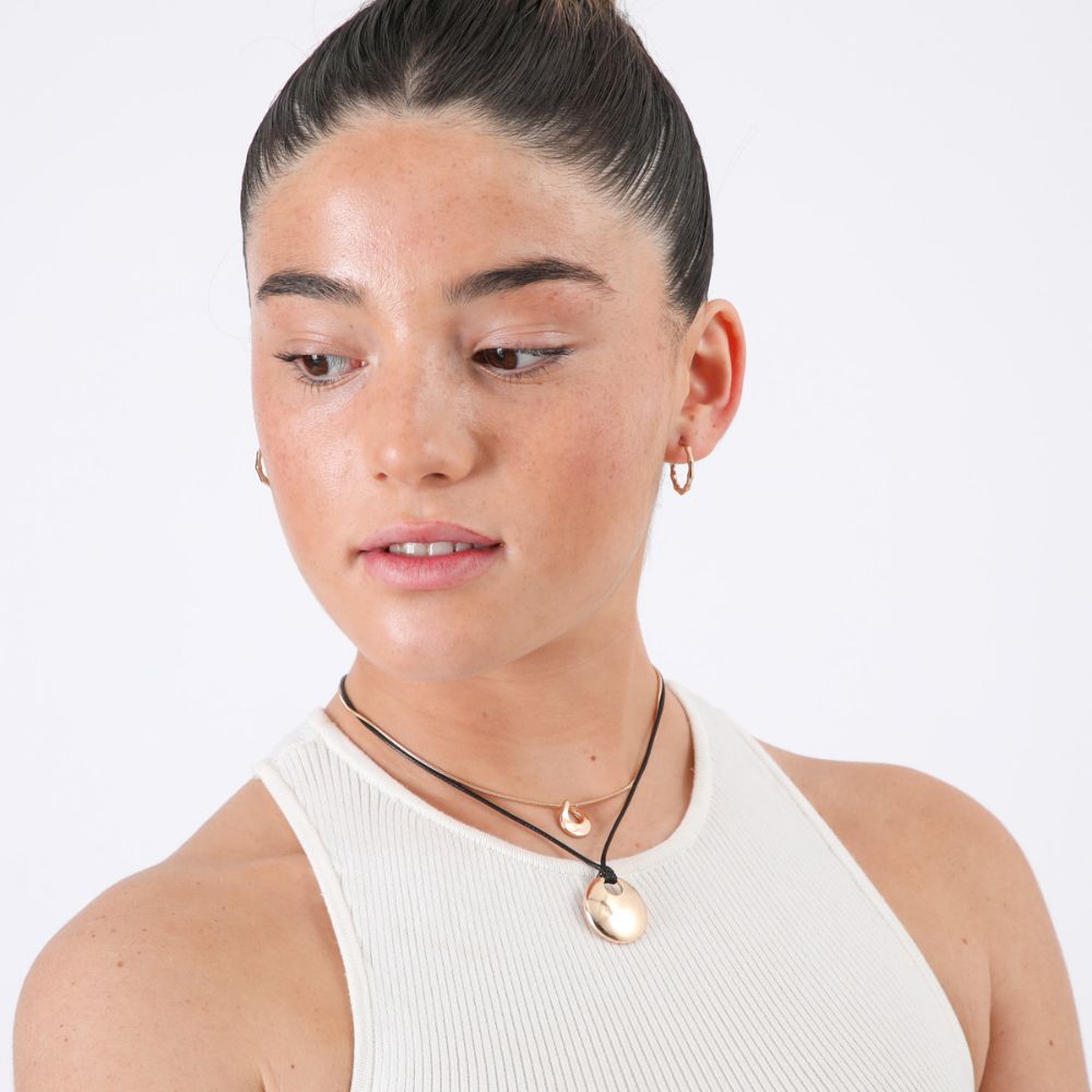 Collar Duo Círculos dorados ID