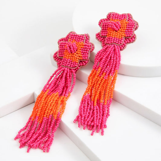 Aros Fiesta Flor Rosado Humana