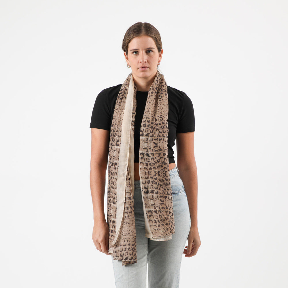 Pañuelo Estampado Eucalipto Beige i-D