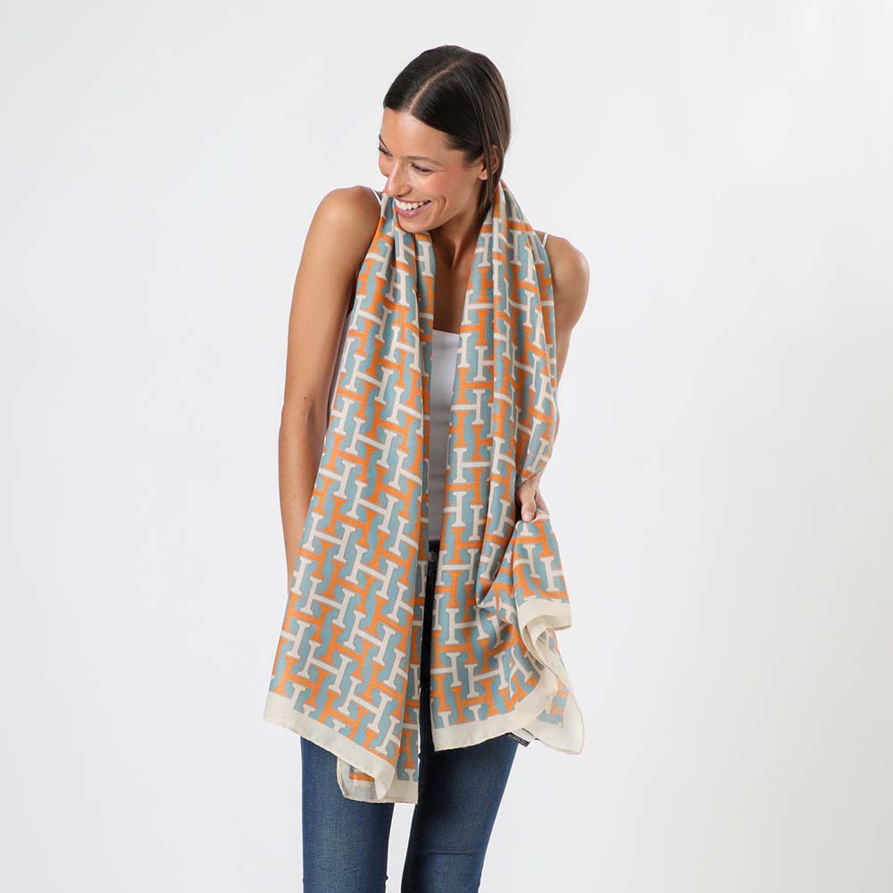 Pañuelo Estampado Human Celeste